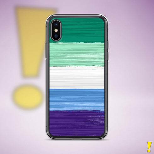 Gay Male Pride Flag Brush Strokes Clear Case for iPhone®